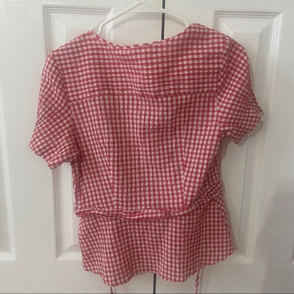 y2k gingham wrap around blouse - Picture 2 of 2